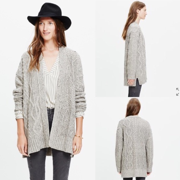 Madewell Sweaters - MADEWELL Marbled PanelStitch Open Front Cardigan-M